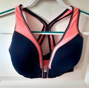 Danskin blue and orange front closure spor…